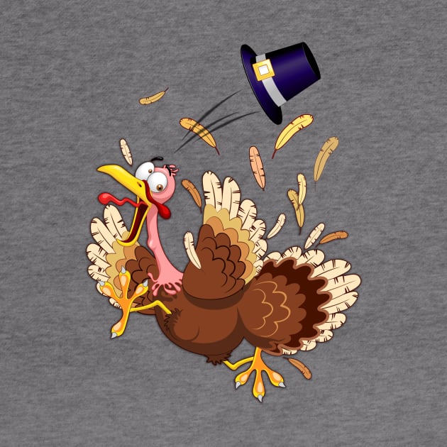 Funny Turkey escape Thanksgiving Character by BluedarkArt